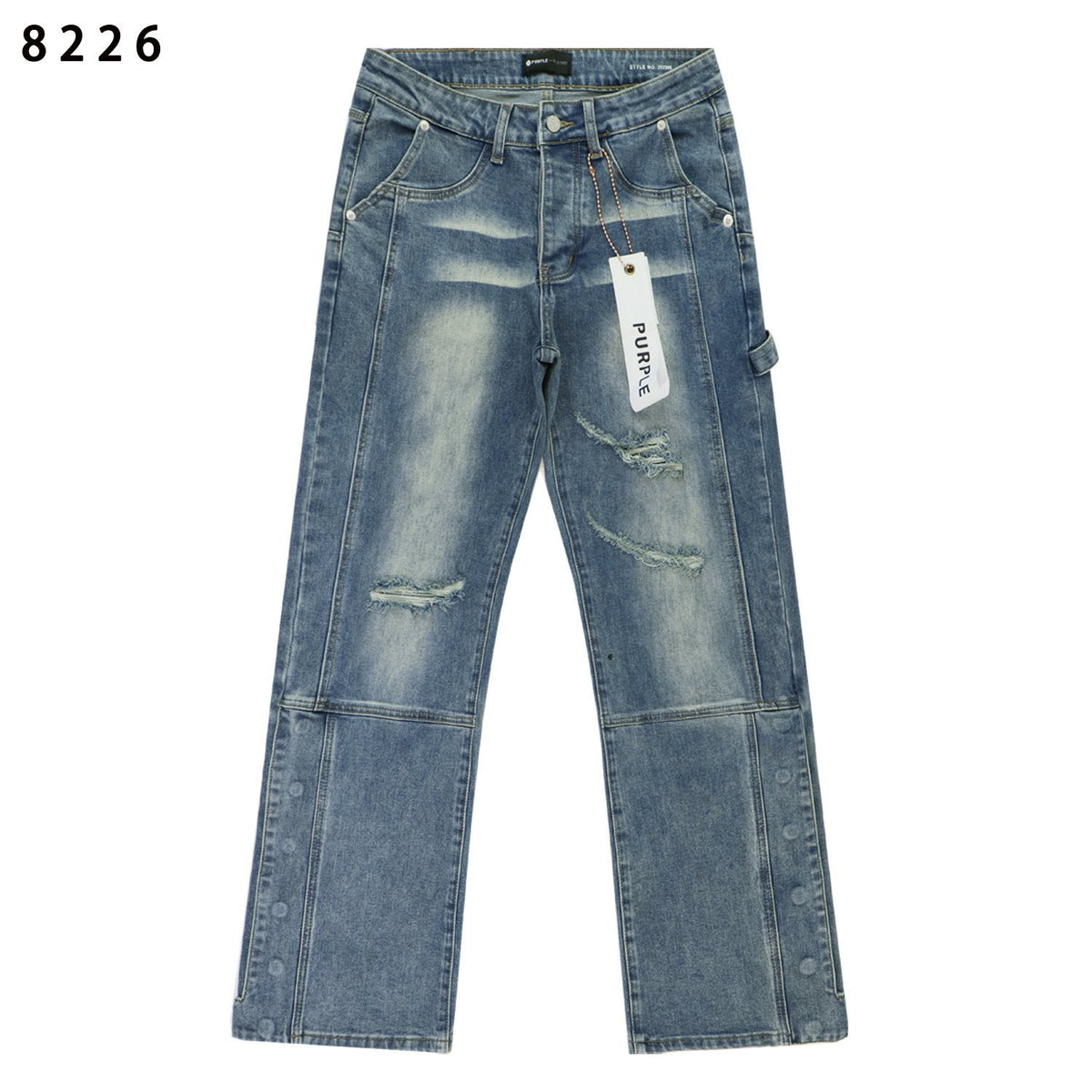 Purple Brand Washed Blue Denim Jeans — hero
